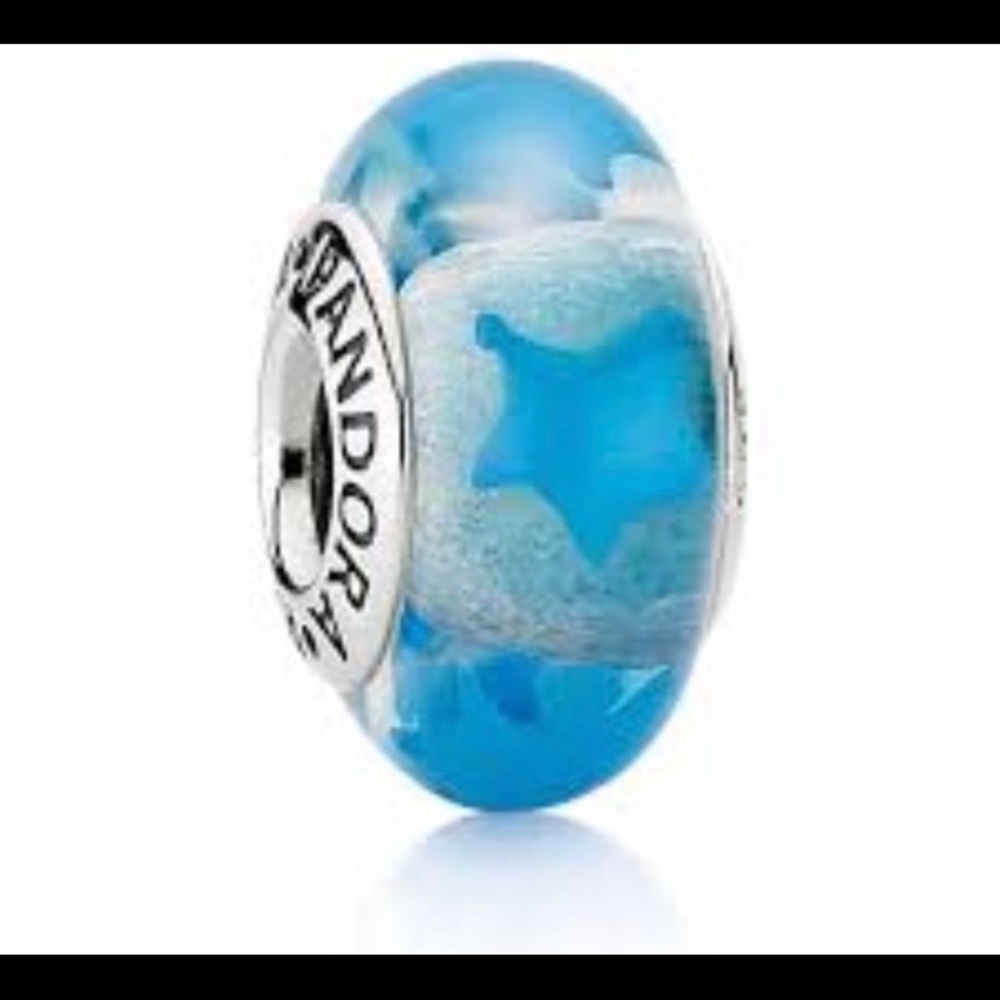 Pandora Blue Stars Murano Charm